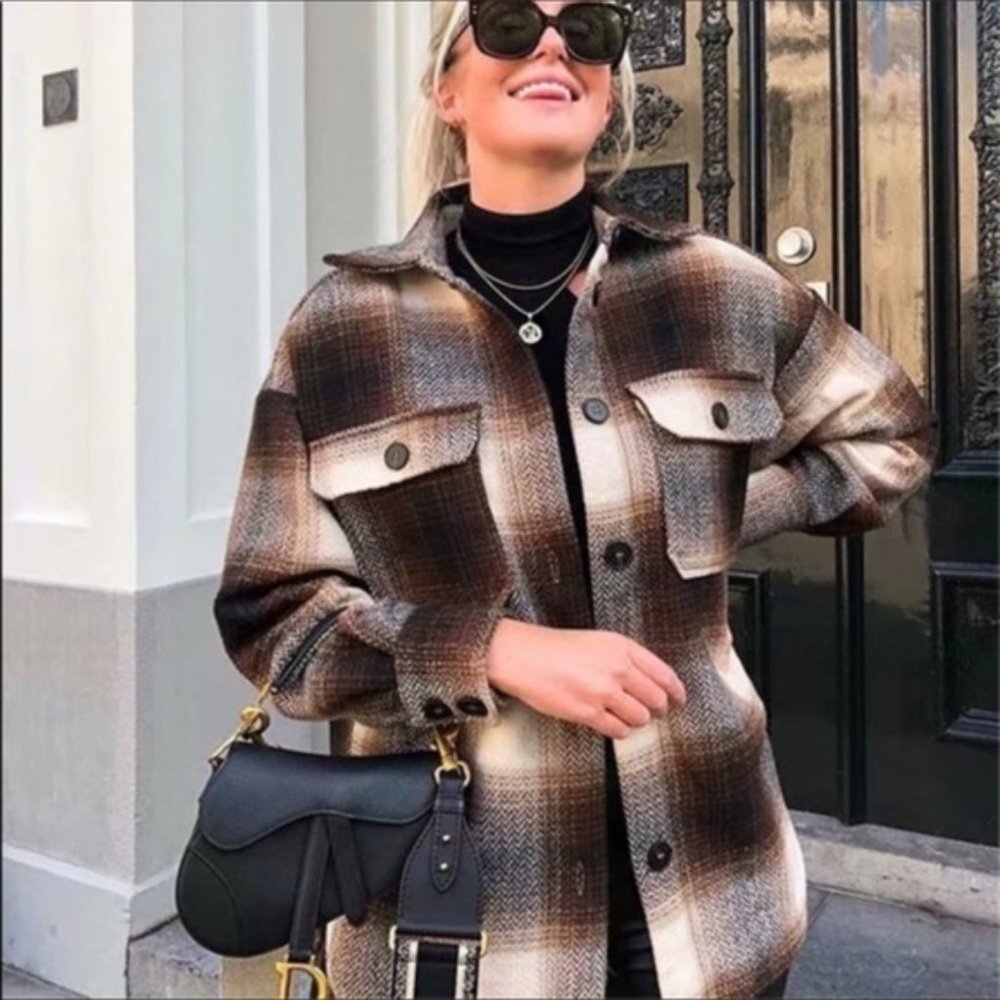 New Plaid Vintage Insp Flannel Shirt Jacket - Picture 6 of 11